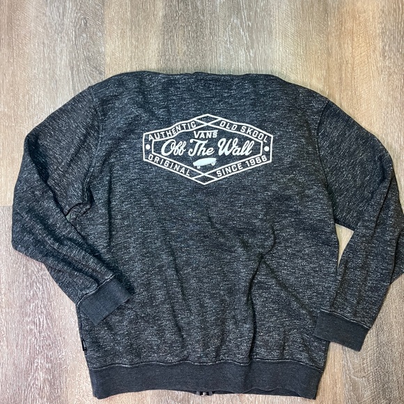 Vans Off The Wall Zip-Up Hoodie - Dark Heather Gray - Women's XL - Picture 6 of 7